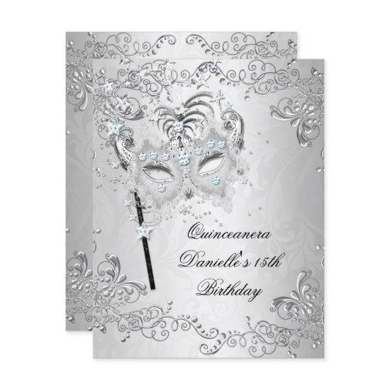Silver Quinceanera 15th Birthday Masquerade