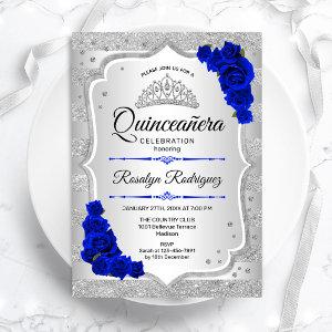 Silver Royal Blue Quinceanera