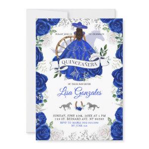 Silver Royal Blue Roses Western Charra Quinceañera