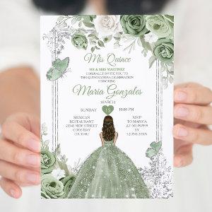 Silver Sage Green Mis Quince 15 Anos Butterfly