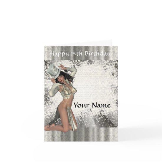 Silver showgirl 15th birthday card