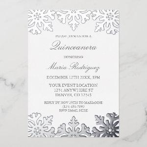 Silver Snowflake Winter Quinceanera Foil