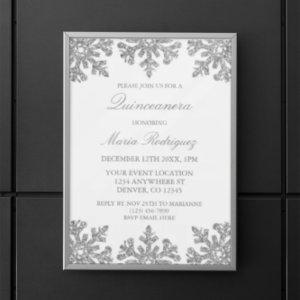 Silver Snowflake Winter Quinceanera