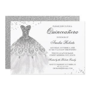 Silver Sparkle Dress Quinceanera