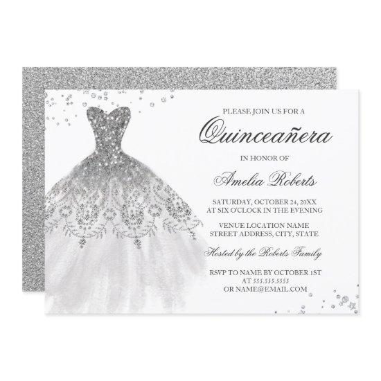 Silver Sparkle Dress Quinceanera