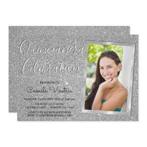 Silver Sparkle Glitter Quinceañera Celebration