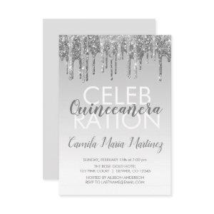 Silver Sparkle Glitter Quinceanera Celebration