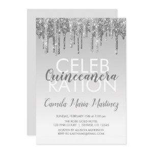 Silver Sparkle Glitter Quinceanera Celebration