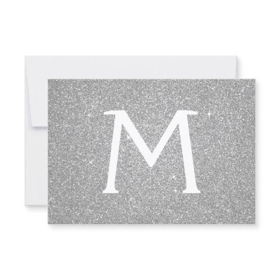 Silver Sparkle Glitter Quinceanera Save the Date