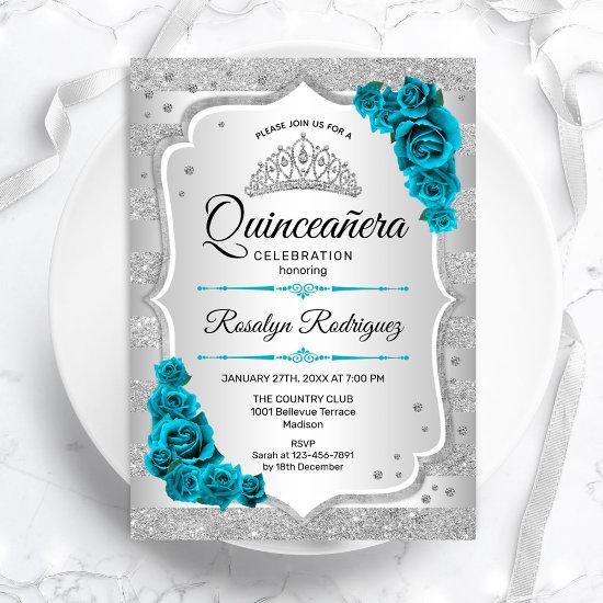 Silver Teal Quinceanera