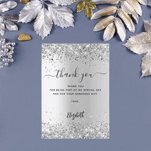 Silver thank you card