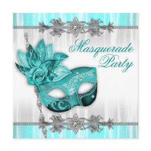 Silver Turquoise Blue Masquerade Party