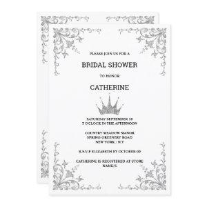 Silver vintage floral corners tiara minimalist