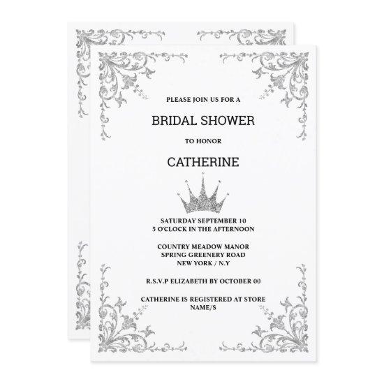 Silver vintage floral corners tiara minimalist