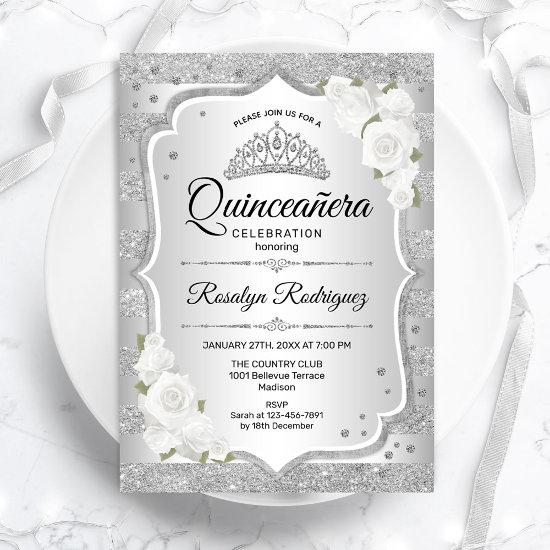 Silver White Quinceanera