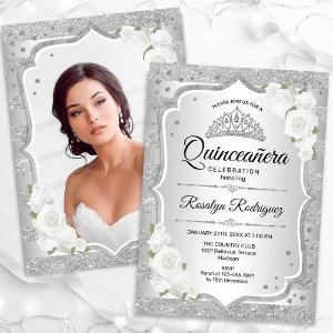 Silver White Quinceanera Photo