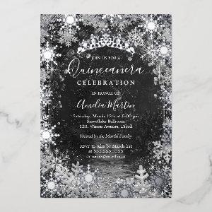 Silver Winter Snowflake Garden Quinceanera Foil