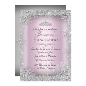 Silver Winter Wonderland Pink Quinceanera Party