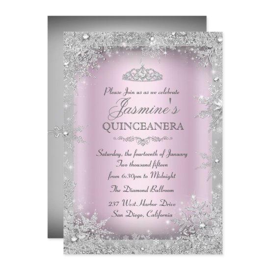Silver Winter Wonderland Pink Quinceanera Party