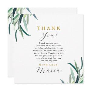 Simple Botanical 15th Birthday Thank You