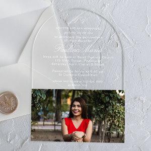 Simple Classic Script XV Photo Quinceañera Acrylic