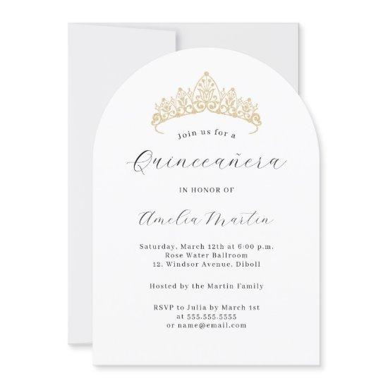 Simple Elegant Modern Arch Tiara Quinceanera
