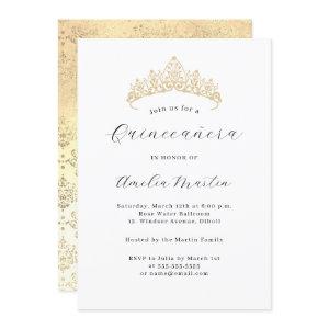Simple Elegant Modern Gold Tiara Quinceanera