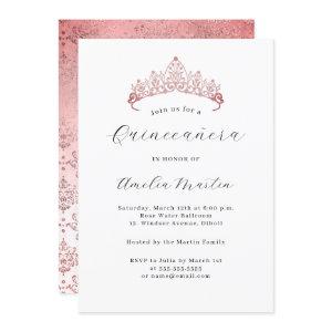 Simple Elegant Modern Pink Tiara Quinceanera