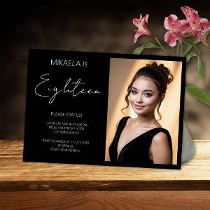 Simple Lady Debutante Black 18th Birthday