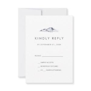 Simple Mountain Simple Wedding RSVP Card