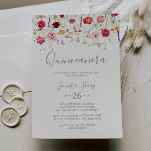 Simple Multicolor Wildflower Quinceañera