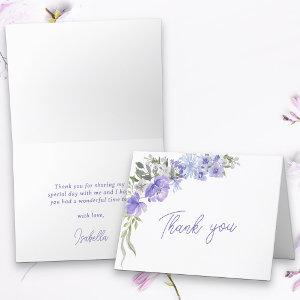 Simple Purple Peri Floral Thank You Card