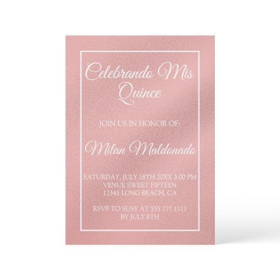 Simple Rose Gold Quinceanera