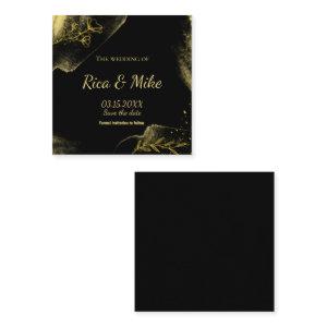 Simply gold black Modern Save the Date Enclosure Card