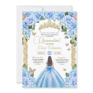 Sky Blue Butterfly Princess Dress Quinceanera