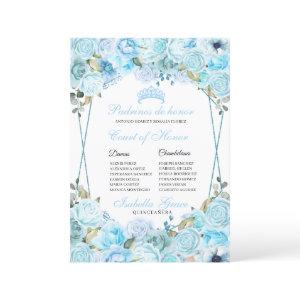 Sky Blue Floral Quinceanera Court of Honor
