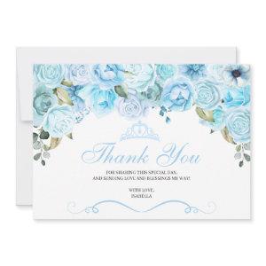 Sky Blue Floral Quinceanera Thank You