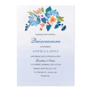 Sky Blue Pastel Floral Quinceanera
