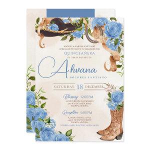 Sky Blue Quinceanera Mariachi Charro Western Rose