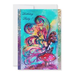 SMALL ELF OF MUSHROOMS ,pink yellow blue sparkle Announcement