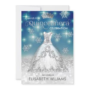 Snowflakes Silver dress ombre tiara Quinceañera  I