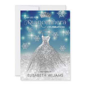 Snowflakes Silver dress ombre tiara Quinceañera  I