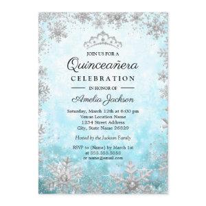 Snowflakes Winter Wonderland Blue Quinceanera