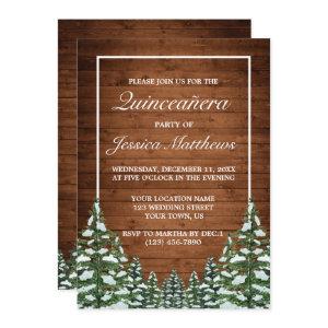 Snowy Wood & Forest Rural Pine Quinceañera