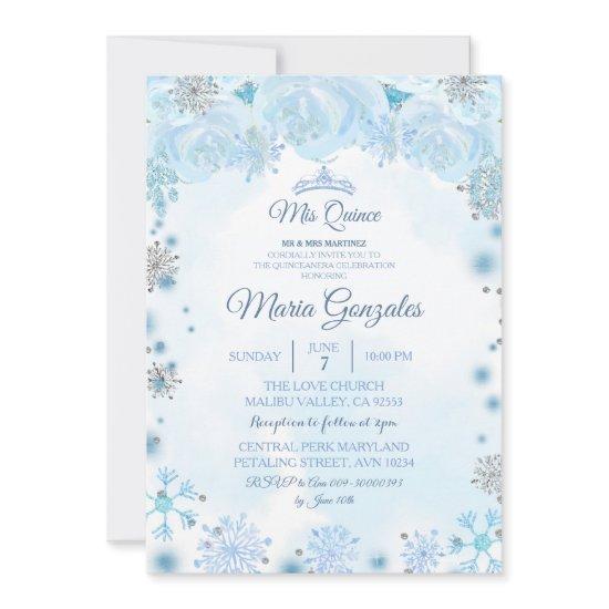Soft Blue Holiday Season Sweet 15th Birthday