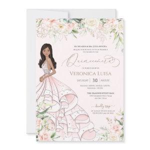 Soft Pink & White Roses Elegant Luxury Quinceanera