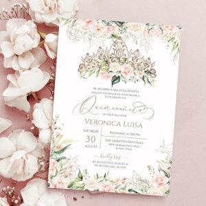 Soft Pink & White Roses Elegant Luxury Quinceanera