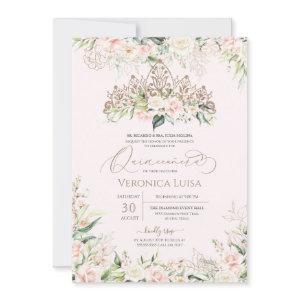 Soft Pink & White Roses Elegant Luxury Quinceanera