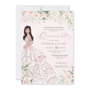 Soft Pink & White Roses Elegant Luxury Quinceanera
