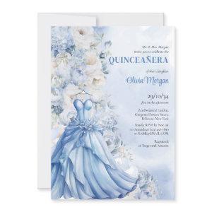 Soft powder blue floral Formal Dress Quinceañera